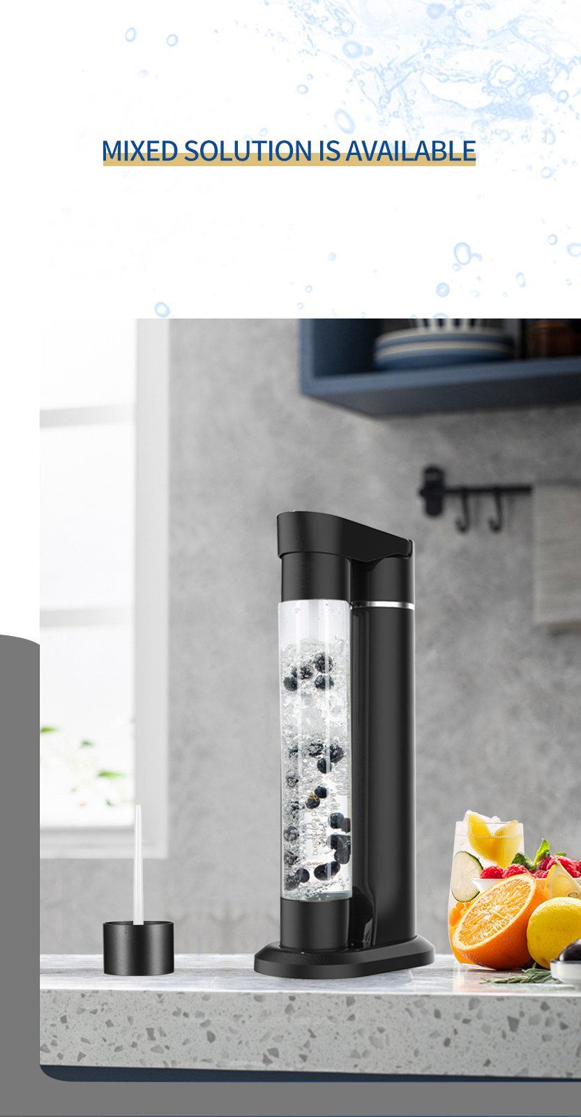 Obrázok 3 - Výrobník sódy SLIM MIX SONG, ČIERNY BEZ BOMBIČKY CO2